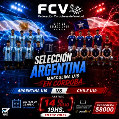 14 de Julio Selecciones U19 Argentina vs Chile en FCV Voley