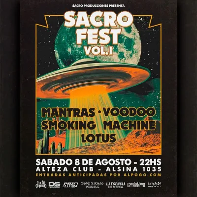 SACRO FEST VOL.1: Voodoo+ Mantras + Smoking Machine + Lotus