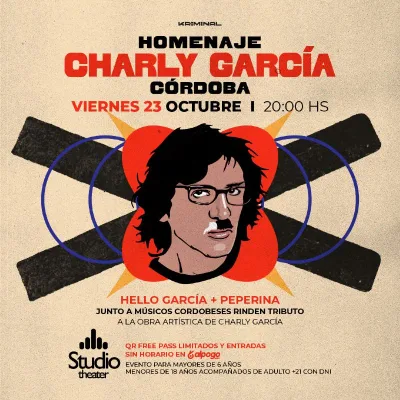 Homenaje Charly García Córdoba 23 de Octubre en Studio Theater - link free
