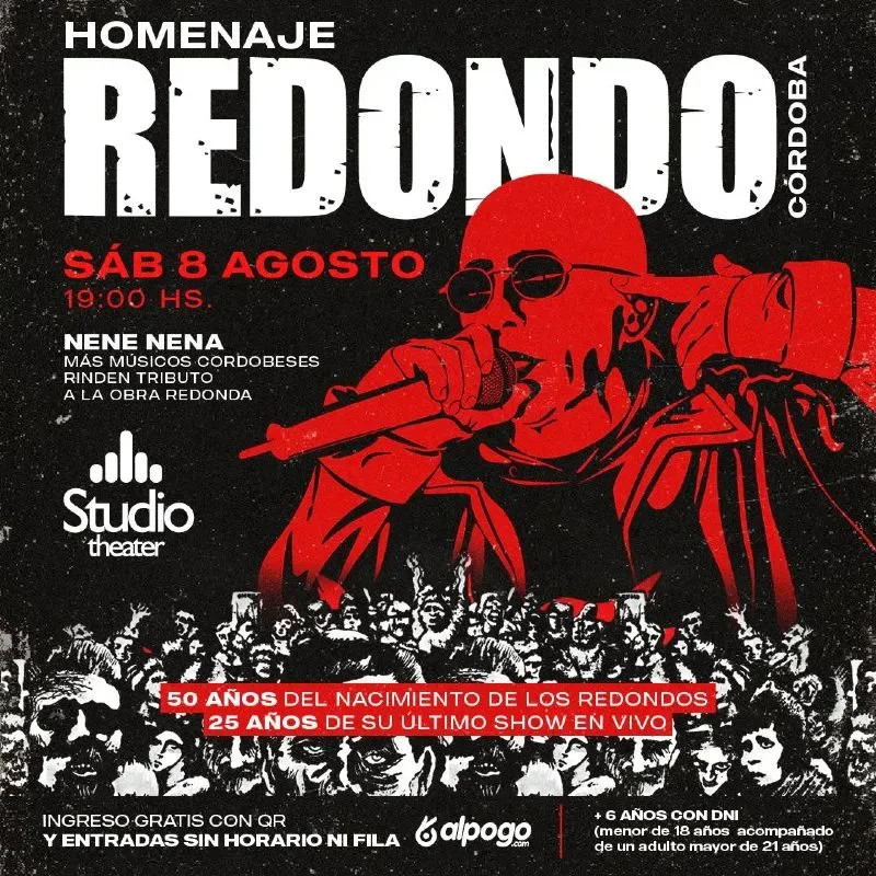 HOMENAJE REDONDO CÓRDOBA en Studio Theater Sábado 8 de Agosto