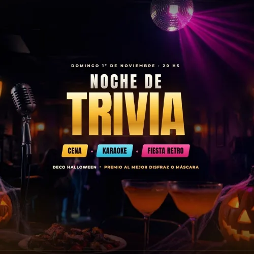 NOCHE DE TRIVIA + CENA + KARAOKE + FIESTA RETRO