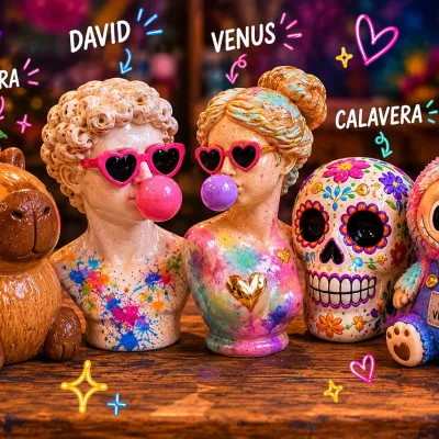 Capibaras FLUO y más- Pintura sobre ceramica y cookies