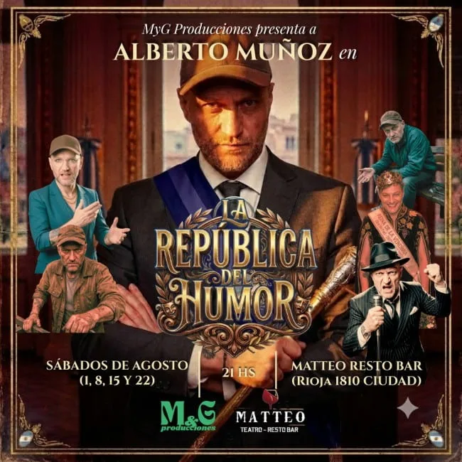 Alberto Muñoz presenta LA REPÚBLICA DEL HUMOR sumate a su primera cadena nacional
