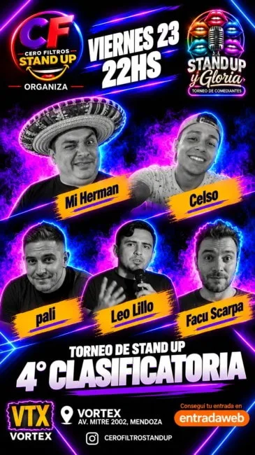 STAND UP Y GLORIA TORNEO DE COMEDIANTES - 4° CLASIFICATORIA