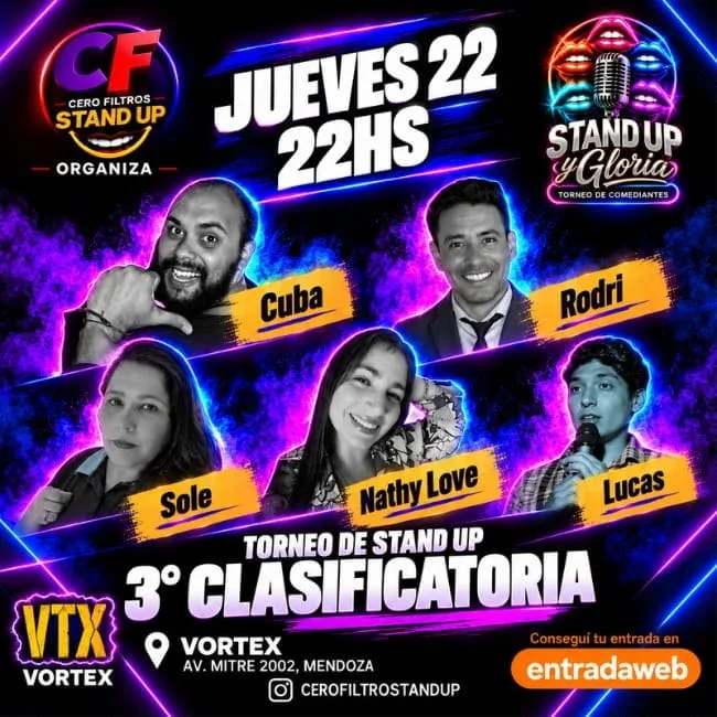 STAND UP Y GLORIA TORNEO DE COMEDIANTES - 3° CLASIFICATORIA