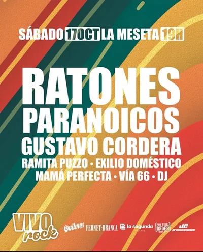 VIVO ROCK SAN JUAN 2026 Ratones Paranoicos + Gustavo Cordera Bandas Locales + DJ