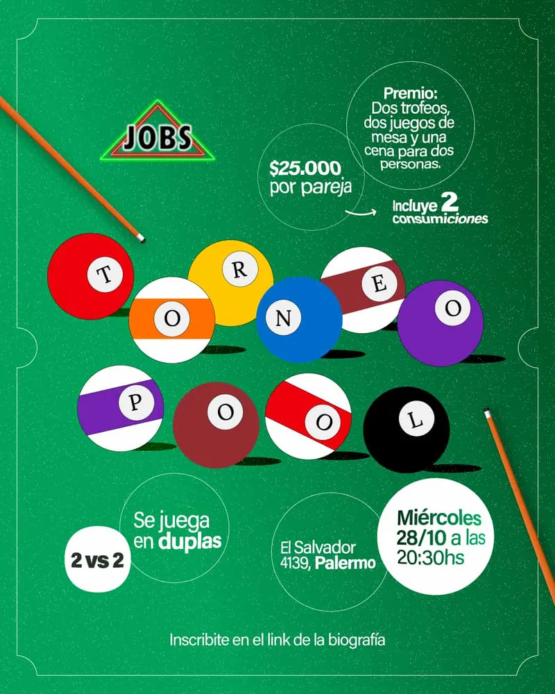 Torneo de Pool en Jobs Palermo