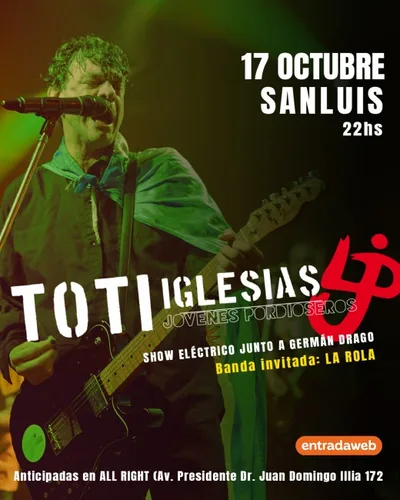 TOTI IGLESIAS DE JOVENES PORDIOSEROS SHOW ELECTRICO junto a German Drago