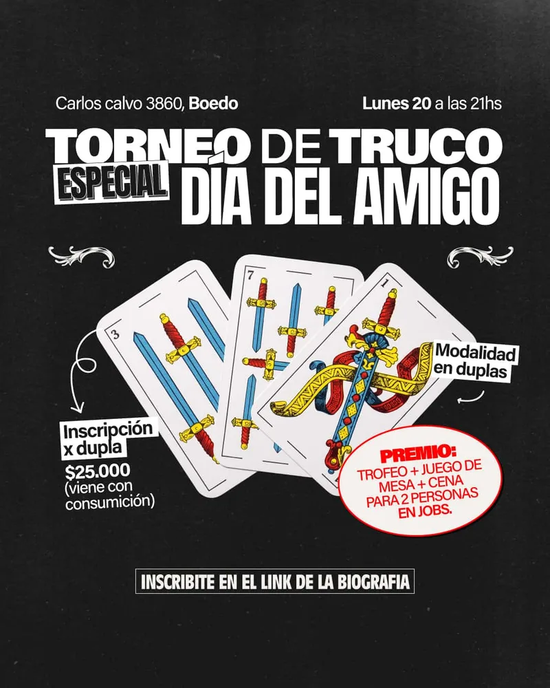 TORNEO DE TRUCO en JOBS BOEDO