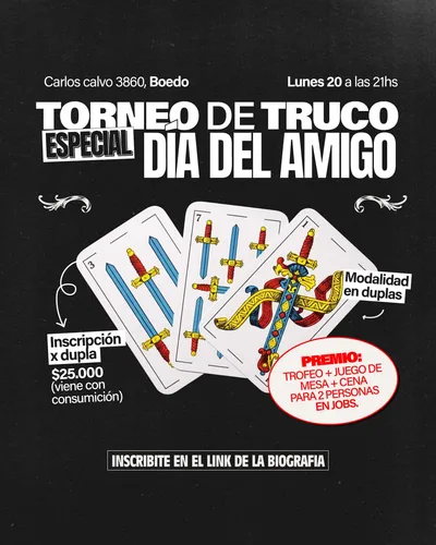 TORNEO DE TRUCO en JOBS BOEDO
