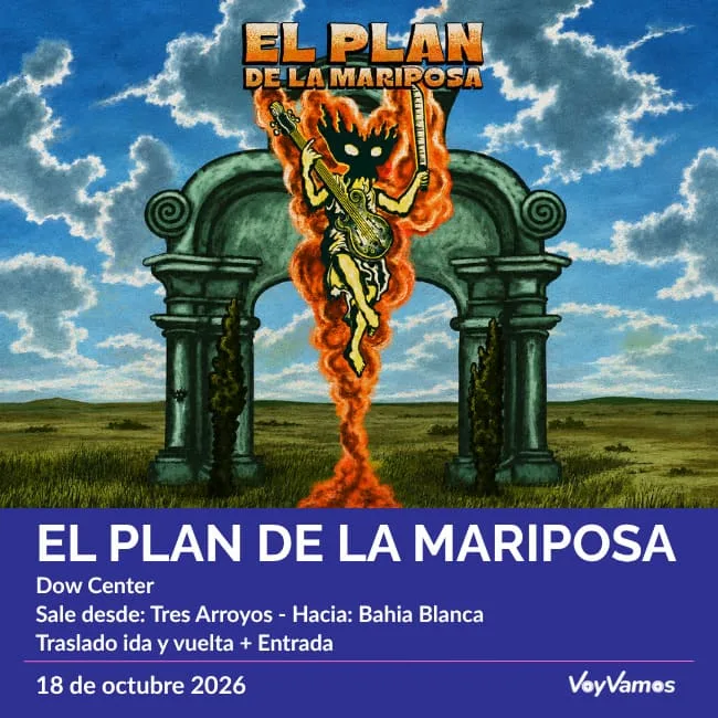 VOYVAMOS TE LLEVA A VER EL PLAN DE LA MARIPOSA Traslado + Entrada desde TRES ARROYOS
