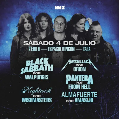 Noche de tributos Metal en Espacio Rincón