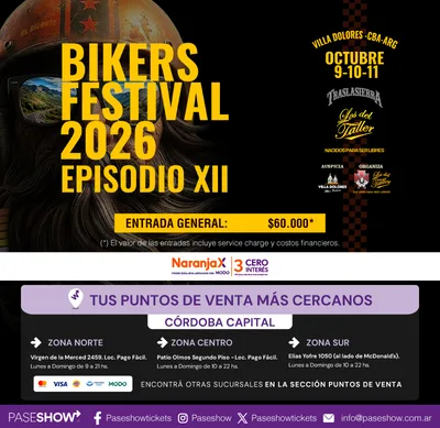BIKERS FESTIVAL MOTOENCUENTRO TRASLASIERRA OCTUBRE 2026