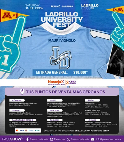 FIESTA UNIVERSITARIA LA PAMPA 11 JULIO