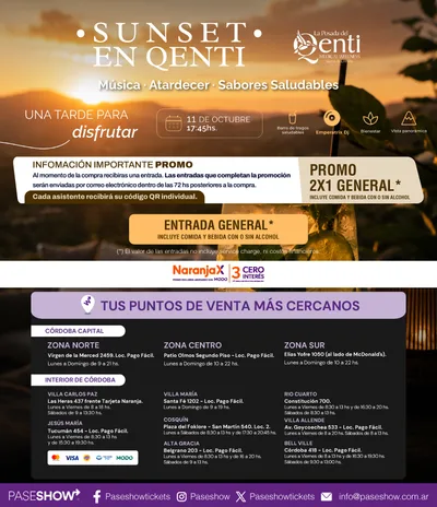 SUNSET QENTI 11 DE OCTUBRE