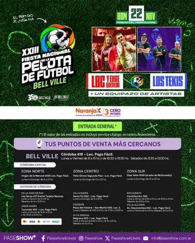 XXIII FIESTA NACIONAL DE LA PELOTA DE FUTBOL BELL VILLE 22 NOV